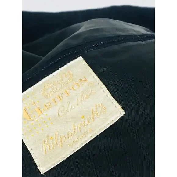 42L Kilpatricks Omaha 1950/60s Vintage 2 Button Pure Wool Blazer Jacket Black